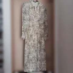 ヴィンテージ花柄長袖シャツワンピース