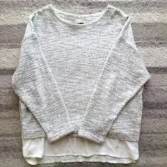 【美品】HK WORKS LONDON 長袖Tシャツ L ライトグレー しまむら