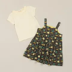 【新品】sense of wonder フラワーチェックジャンパースカート120