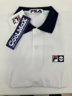 FILA ポロシャツ COOLMAX素材 ホワイト ネイビー Mのサムネイル