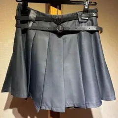 darich ダーリッチ ダブルレイヤードプリーツミニスカート グレー