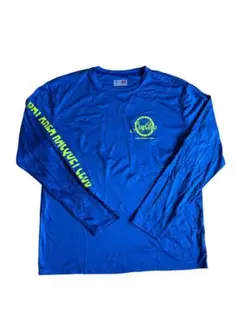 【A4】青色ロゴ入り長袖カットソー XLサイズ 古着　海外