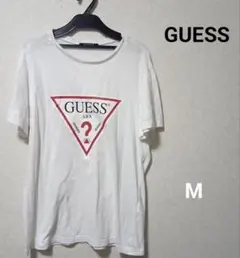 GUESS ゲス 半袖Tシャツ ホワイト M トライアングルロゴTシャツ 半袖