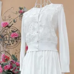 【かんこ様専用♡】Sov./ フラワーレースニットカーディガン　36