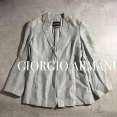 90s ジョルジオアルマーニ 特殊織リネン混テーラードジャケット 42 イタリアのサムネイル
