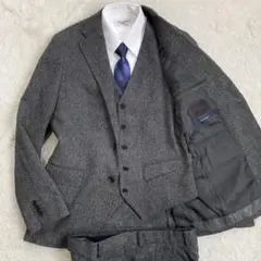 【極美品・近年モデル】PERSONS　スーツ　セットアップ　3ピース　洗濯可能