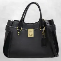 コーチ レザー ハットン サッチェル 2way ショルダー ハンドバッグ