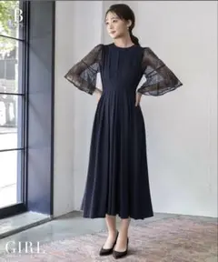 GIRL ドレス　パーティードレス　Ｂタイプ　Ｌサイズ　ネイビー
