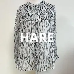 【HARE】ハレ 洗える♡ビッグカラーガラシアーシャツ 総柄 レオパード