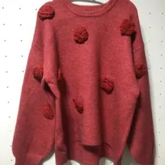 オーバーサイズ花柄ニット