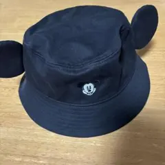 ミッキーマウス 耳付きバケットハット　ディズニー　バケハ　黒色　58cm 帽子