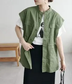 DISCOAT スタンドネックミリタリーベスト