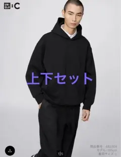 UNIQLO i.C ブラック フード付きスウェット S