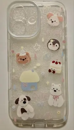 新品かわいい動物デザイン iPhone16ケース クリアケース　おしゃれ