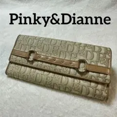 【美品】ピンキー＆ダイアン 長財布 P&Dロゴ総柄 ベージュ キャンバスのサムネイル