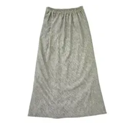 ドレスキップ ロングスカート グレー（L）ワールド ストレッチ シンプル無地のサムネイル