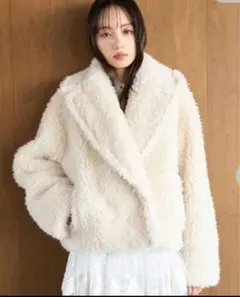 snidel ボアショートコート アイボリー ファー ジャケット