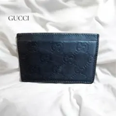 GUCCI グッチ　レザー　名刺入れ カードケース　　ブラック　黒　メンズ
