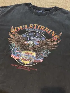 【90sライク】ソウルスティリング Tシャツ ブラック vintage加工
