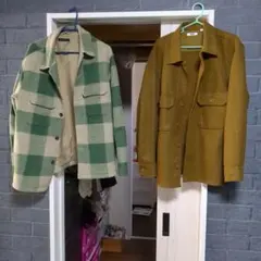 UNIQLO チェック柄・無地ジャケットセット L