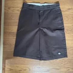 Dickies ワークショートパンツ losefitダークブラウン 34