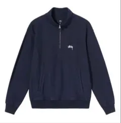 Stussy ブラック ハーフジップ トレーナー 黒