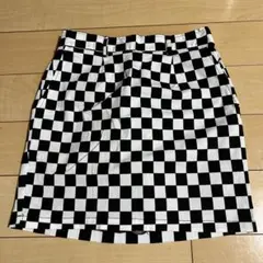 WEGO スカパンFサイズチェッカー柄ミニ丈タイトスカート！のサムネイル