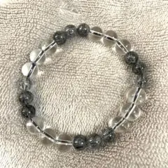 天然石　水晶・ブラックルチルクォーツブレスレット
