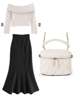 GRL オフショルニット セーター キルティングバッグ マーメイドスカート