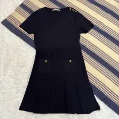 ZARA♡ザラ♡ボックスプリーツニットミニワンピース♡金ボタン♡スカート