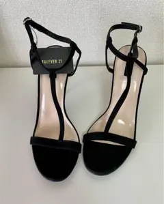 FOREVER 21 ブラック ストラップサンダル 高ヒール