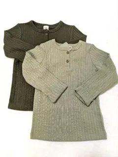 新品未使用❁H&M ロンT ヘンリーネック 85サイズ 2枚セット