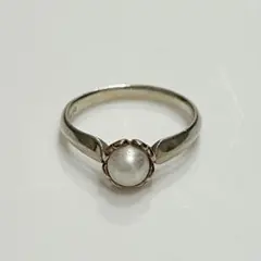 «匿名発送» 指輪 silver K10 4℃ パール付き