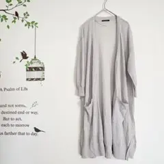 INGNI /ロングカーディガン 7分袖 ニット ポケット付き シアー M