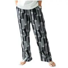 B267 B:MING by BEAMSアソート柄 パンツ　ブラック　L