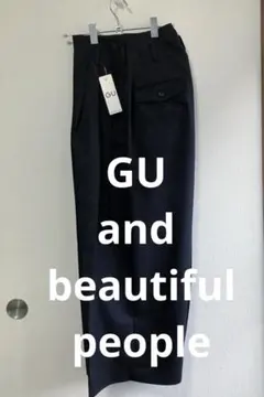 GU  コラボ　beautiful people タックワイドパンツ