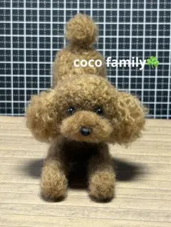 羊毛フェルト 毛糸 トイプードル（レッド）伸びポーズ❣️
