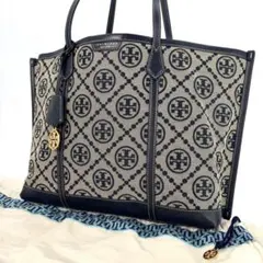 【極美品】トリーバーチ　トートバッグ　肩掛け　ジャガード　モノグラム　A4可