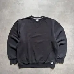 00s Russell Athletic スウェット ブラック 前V ペンキ