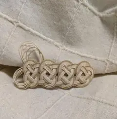 No.1521 水引　バレッタ　クリーム　シンプル