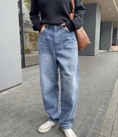 美品 Spick & Span 5 1/2 CURVE LINEDENIM 27