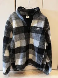 【美品】Nike ボアフリースグレー系チェック