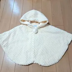 【美品】ミキハウス フード付きポンチョ 70-90