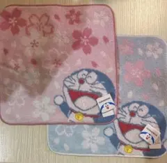 確認用1299円新品　2枚　ドラえもん　タオルハンカチ　ハンドタオル　ギフト　桜