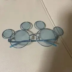 ミッキー型青い眼鏡