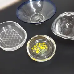 昭和ガラス皿セット 4点
