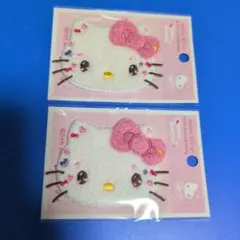 ハローキティ★50周年★ワッペン★シール＆アイロン両方使えるワッペン❤２点セット
