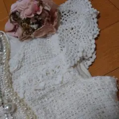 インゲボルグ✨清楚系✨ニットレースのモチーフ✨ホワイトワンピース✨美品✨９