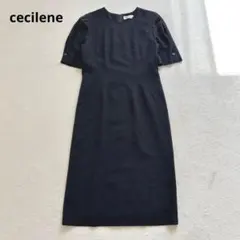 セシレーヌ　ブラックフォーマル　ワンピース　半袖　9号　M相当　礼服　日本製