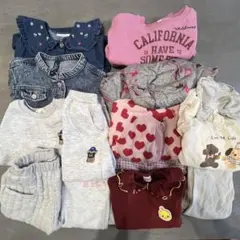 女の子　80 90 まとめ売り　冬服　13着　ダウン　トレーナー　スウェットのサムネイル